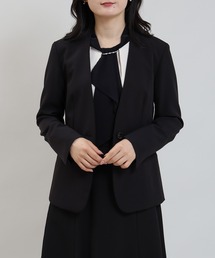 TRUDEA（トルディア）の「ライトダブルクロスワンボタンカラーレスジャケット（ノーカラージャケット）」