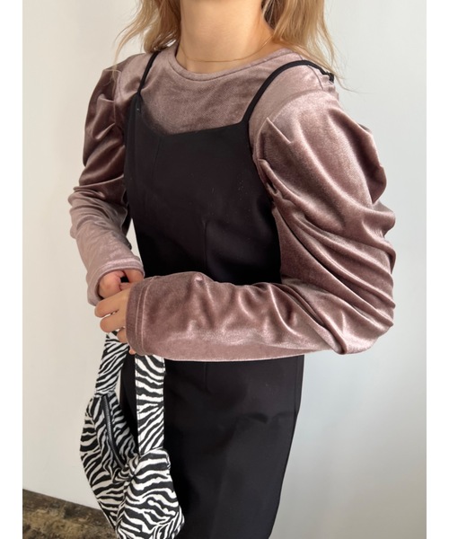 JUMELLE(ジュメロ)の「velour turn top(Tシャツ/カットソー・レディース・アイボリー/ブラウン・FREE)」の20枚目の写真