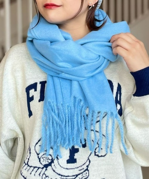 Right-on（ライトオン）の「洗える無地ストール（マフラー・レディース・ベージュ/ブルー/グレー・ONE SIZE）」の22枚目の写真