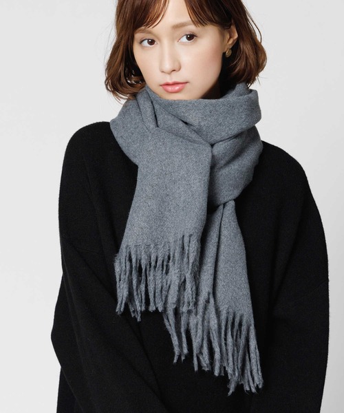 Right-on（ライトオン）の「洗える無地ストール（マフラー・レディース・ベージュ/ブルー/グレー・ONE SIZE）」の10枚目の写真