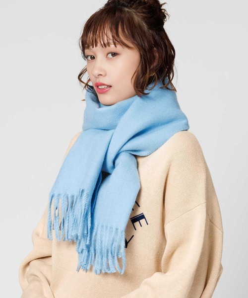 Right-on（ライトオン）の「洗える無地ストール（マフラー・レディース・ベージュ/ブルー/グレー・ONE SIZE）」の21枚目の写真