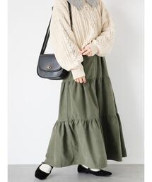 ehka sopo | フェイクスエードティアードスカート(スカート)