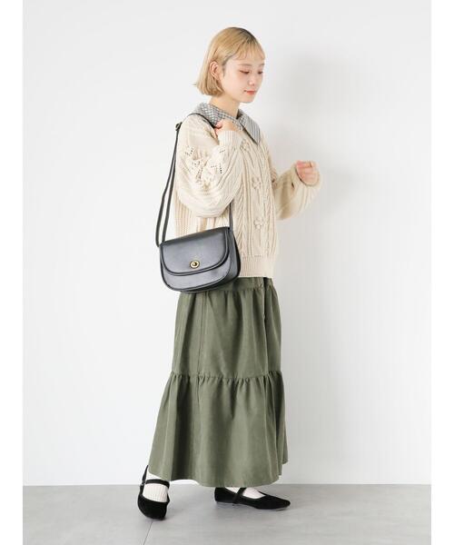 ehka sopo（エヘカソポ）の「フェイクスエードティアードスカート（スカート・レディース・モカ/グリーン/ベージュ・F）」の20枚目の写真