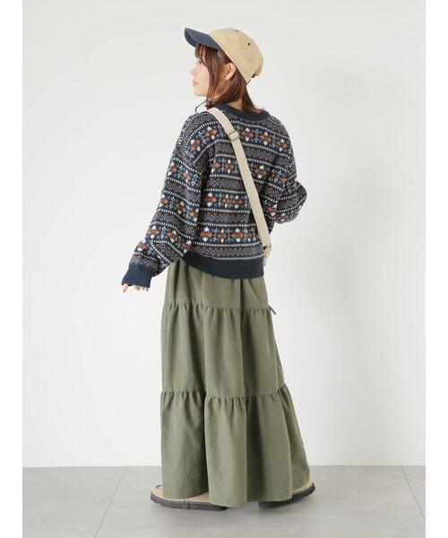 ehka sopo（エヘカソポ）の「フェイクスエードティアードスカート（スカート・レディース・モカ/グリーン/ベージュ・F）」の22枚目の写真