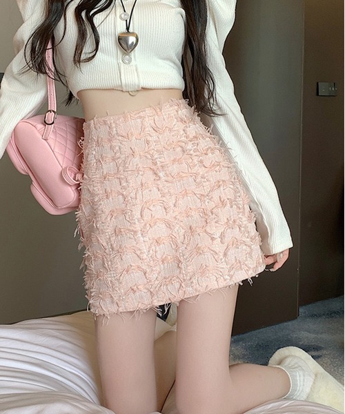 ROOPTOKYO（ループトウキョウ）の「フリンジツイードミニスカート（スカート・レディース・ブラック/ピンク/ホワイト・M/S/L）」の20枚目の写真