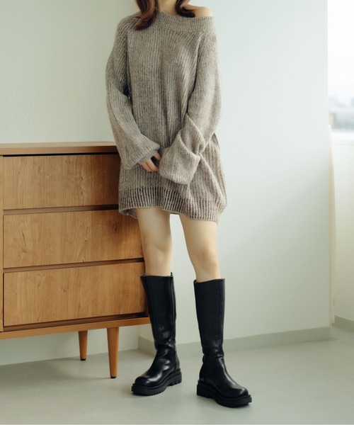 fupel（フぺル）の「2WAYワンショルダーゆるニット（ニット/セーター・レディース・ピンク/ブラウン・FREE）」の22枚目の写真