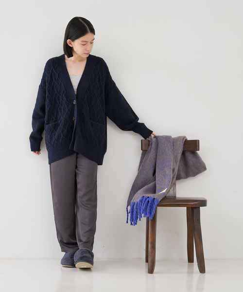 collex（コレックス）の「メランジフリンジブランケット 60×180cm（ブランケット・レディース・イエロー/オレンジ/ブルー・フリー）」の8枚目の写真