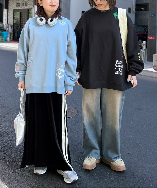 CPCM（シーピーシーエム）の「裏起毛落書き柄スウェット（スウェット・メンズ・サックスブルー/チャコールグレー/グレー/ネイビー・SMALL/LARGE/MEDIUM）」の8枚目の写真