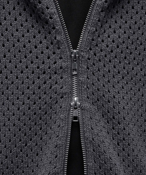 Loose/ルース（ルース）の「シアーメッシュ フルジップルーズパーカー（パーカー・メンズ・チャコールグレー/ブラック/ダークブルー/ライトグレー/ライトブルー/グレー・L/M/S/XS）」の9枚目の写真