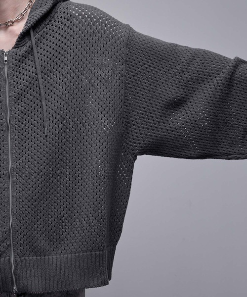 Loose/ルース（ルース）の「シアーメッシュ フルジップルーズパーカー（パーカー・メンズ・チャコールグレー/ブラック/ダークブルー/ライトグレー/ライトブルー/グレー・L/M/S/XS）」の10枚目の写真