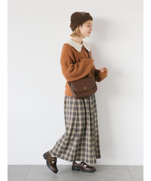 ehka sopo（エヘカソポ）の「ミックスクルーカーディガン（カーディガン/ボレロ・レディース・グリーン/ネイビー/グレー/キャメル・F）」の11枚目の写真