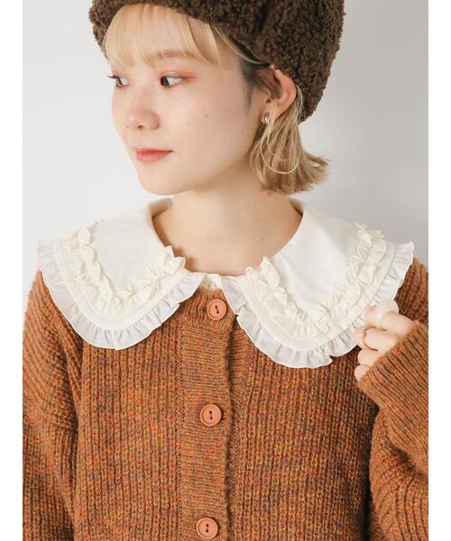 ehka sopo（エヘカソポ）の「ミックスクルーカーディガン（カーディガン/ボレロ・レディース・グリーン/ネイビー/グレー/キャメル・F）」の6枚目の写真