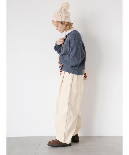 ehka sopo（エヘカソポ）の「ミックスクルーカーディガン（カーディガン/ボレロ・レディース・グリーン/ネイビー/グレー/キャメル・F）」の17枚目の写真