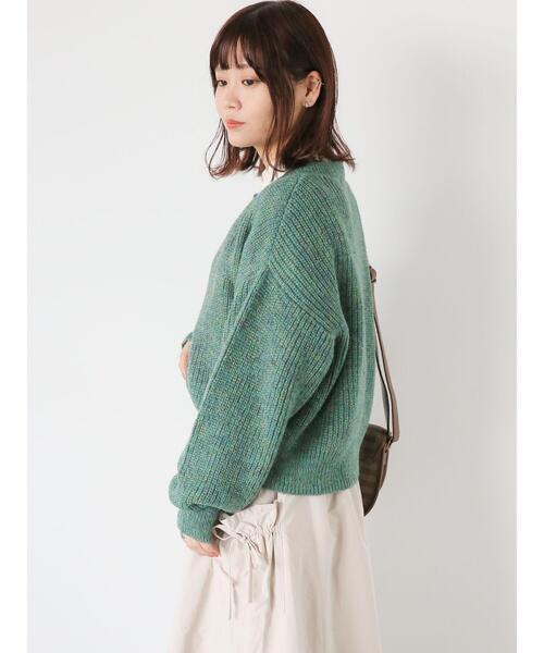 ehka sopo（エヘカソポ）の「ミックスクルーカーディガン（カーディガン/ボレロ・レディース・グリーン/ネイビー/グレー/キャメル・F）」の18枚目の写真