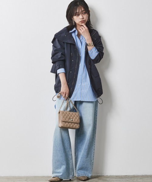 CHIC STYLE(シックスタイル)の「<大きいサイズ>綿100%バックロングシャツ シックスタイル(シャツ/ブラウス・レディース・ブルー系/オフホワイト・L/5L/4L/3L/LL)」の11枚目の写真