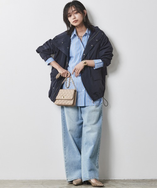CHIC STYLE(シックスタイル)の「<大きいサイズ>綿100%バックロングシャツ シックスタイル(シャツ/ブラウス・レディース・ブルー系/オフホワイト・L/5L/4L/3L/LL)」の16枚目の写真