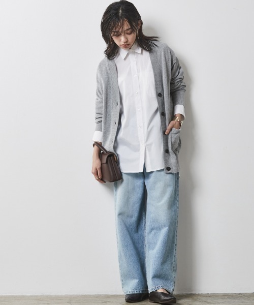 CHIC STYLE(シックスタイル)の「<大きいサイズ>綿100%バックロングシャツ シックスタイル(シャツ/ブラウス・レディース・ブルー系/オフホワイト・L/5L/4L/3L/LL)」の22枚目の写真