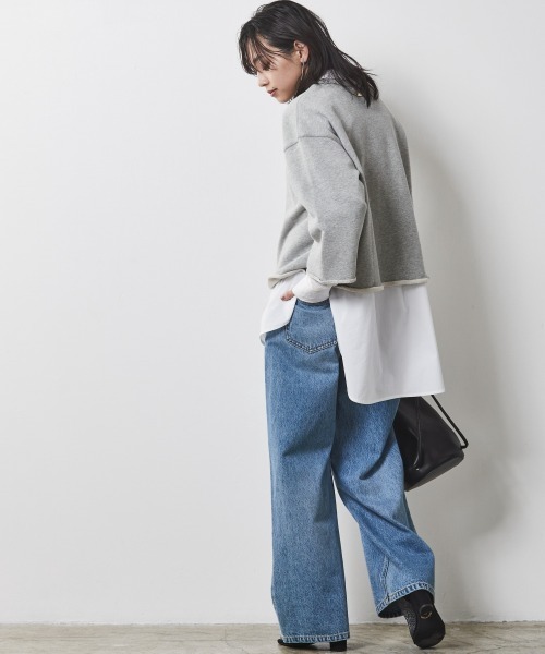CHIC STYLE(シックスタイル)の「<大きいサイズ>綿100%バックロングシャツ シックスタイル(シャツ/ブラウス・レディース・ブルー系/オフホワイト・L/5L/4L/3L/LL)」の4枚目の写真