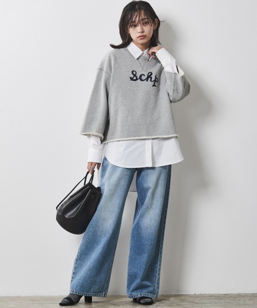 CHIC STYLE(シックスタイル)の「<大きいサイズ>綿100%バックロングシャツ シックスタイル(シャツ/ブラウス・レディース・ブルー系/オフホワイト・L/5L/4L/3L/LL)」の12枚目の写真