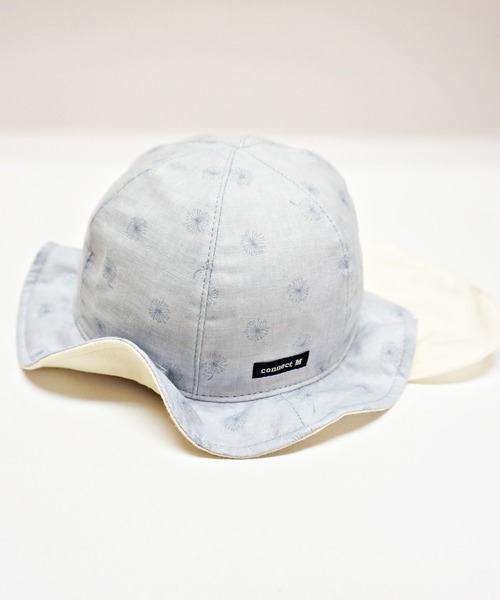 connect M(コネクトエム)の「日よけ付ベビーガルボ(UVカット)(ハット・キッズ・ブルーグレー/ピンク/オフホワイト・50cm/48cm)」の1枚目の写真