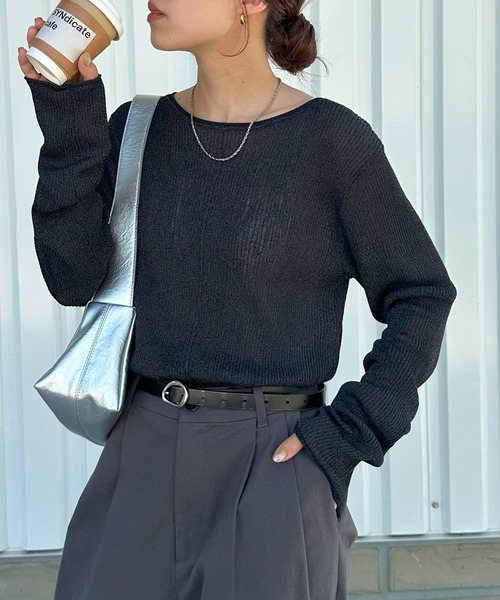 【WEB限定】ラメ針抜きプルオーバー セール】【WEB限定】ラメ針抜きプルオーバー（ニット/セーター