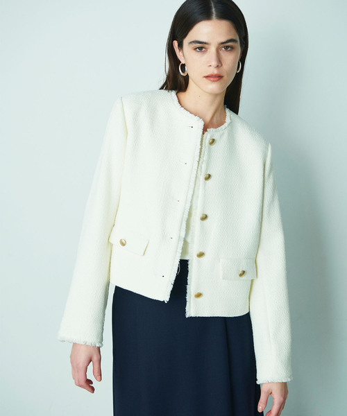 N.O.R.C(ノーク)の「ツィードショートジャケット(その他アウター・レディース・ブラック/オフホワイト・M/S)」の14枚目の写真