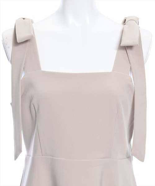 clear（クリア）の「肩リボン配色フレアミニワンピース≪2024SS≫（ワンピース・レディース・ベージュ/ベージュ系その他/ブラック/ブラック系その他・F）」の9枚目の写真