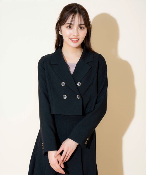WILLSELECTION（ウィルセレクション）の「ダブルボタンショートジャケット（テーラードジャケット・レディース・ベージュ/ブラック/ブラック系その他/ピンク・FREE）」の2枚目の写真