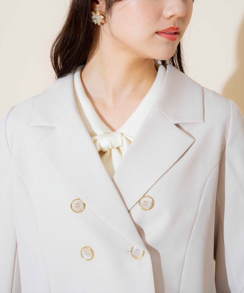 WILLSELECTION（ウィルセレクション）の「ダブルボタンショートジャケット（テーラードジャケット・レディース・ベージュ/ブラック/ブラック系その他/ピンク・FREE）」の9枚目の写真