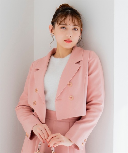 WILLSELECTION（ウィルセレクション）の「ダブルボタンショートジャケット（テーラードジャケット・レディース・ベージュ/ブラック/ブラック系その他/ピンク・FREE）」の6枚目の写真