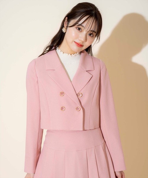 WILLSELECTION（ウィルセレクション）の「ダブルボタンショートジャケット（テーラードジャケット・レディース・ベージュ/ブラック/ブラック系その他/ピンク・FREE）」の10枚目の写真