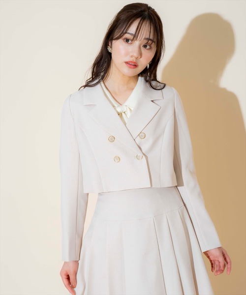 WILLSELECTION（ウィルセレクション）の「ダブルボタンショートジャケット（テーラードジャケット・レディース・ベージュ/ブラック/ブラック系その他/ピンク・FREE）」の12枚目の写真