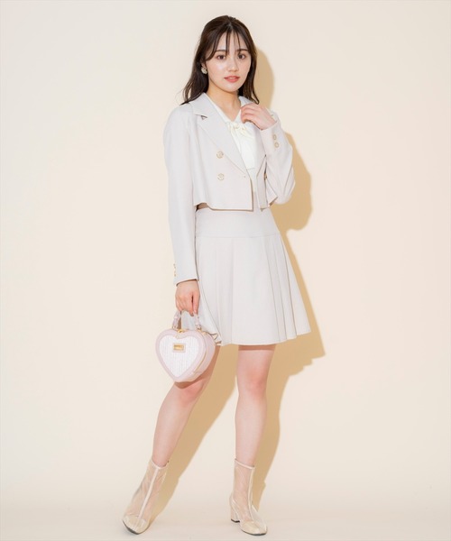 WILLSELECTION（ウィルセレクション）の「ダブルボタンショートジャケット（テーラードジャケット・レディース・ベージュ/ブラック/ブラック系その他/ピンク・FREE）」の11枚目の写真