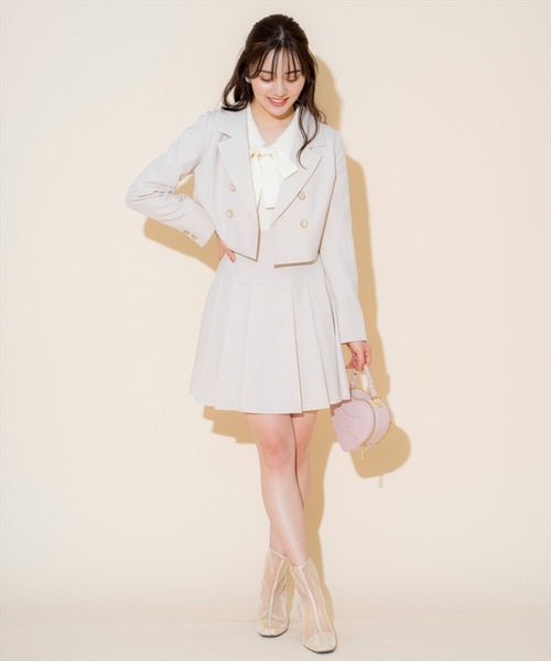 WILLSELECTION（ウィルセレクション）の「ダブルボタンショートジャケット（テーラードジャケット・レディース・ベージュ/ブラック/ブラック系その他/ピンク・FREE）」の22枚目の写真
