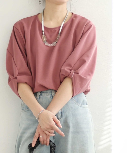Sawa a la mode(サワアラモード)の「パフスリーブカットソー(Tシャツ/カットソー・レディース・パープル/ダークグレー・FREE)」の1枚目の写真