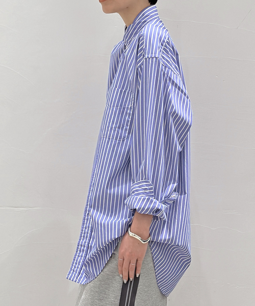 FREEMANS SPORTING CLUB（フリーマンズ スポーティング クラブ）の「【FREEMANS SPORTING CLUB】CHRYSTIE SHIRTS (Stripe)（シャツ/ブラウス・レディース・ブルー・FREE）」の5枚目の写真