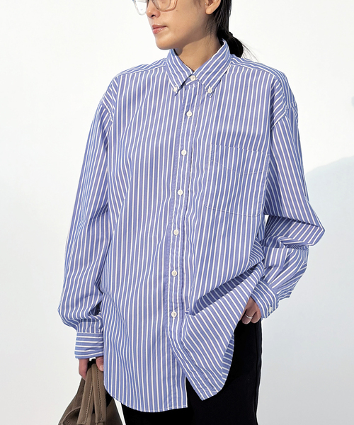 FREEMANS SPORTING CLUB（フリーマンズ スポーティング クラブ）の「【FREEMANS SPORTING CLUB】CHRYSTIE SHIRTS (Stripe)（シャツ/ブラウス・レディース・ブルー・FREE）」の9枚目の写真