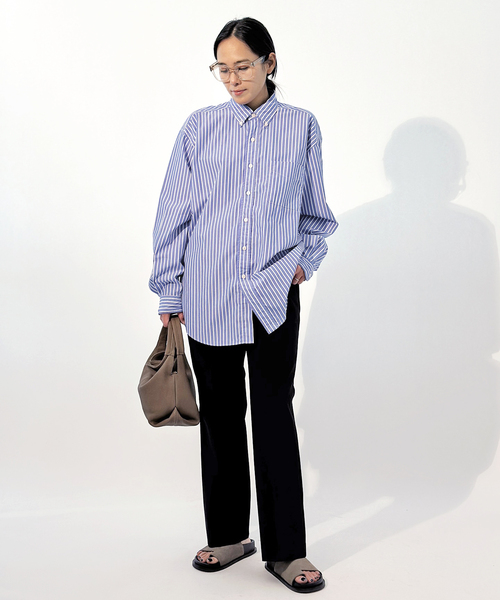 FREEMANS SPORTING CLUB（フリーマンズ スポーティング クラブ）の「【FREEMANS SPORTING CLUB】CHRYSTIE SHIRTS (Stripe)（シャツ/ブラウス・レディース・ブルー・FREE）」の12枚目の写真