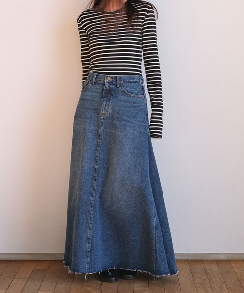 AKTE（アクテ）の「デニムマキシスカート（デニムスカート・レディース・ブルー/ライトブルー・1/2/2T）」の10枚目の写真
