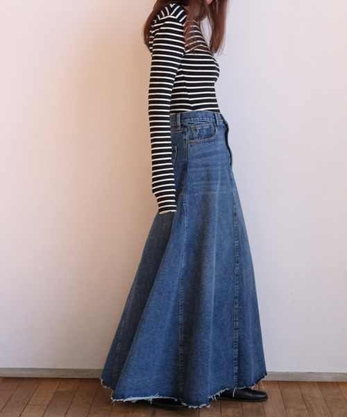 AKTE（アクテ）の「デニムマキシスカート（デニムスカート・レディース・ブルー/ライトブルー・1/2/2T）」の11枚目の写真