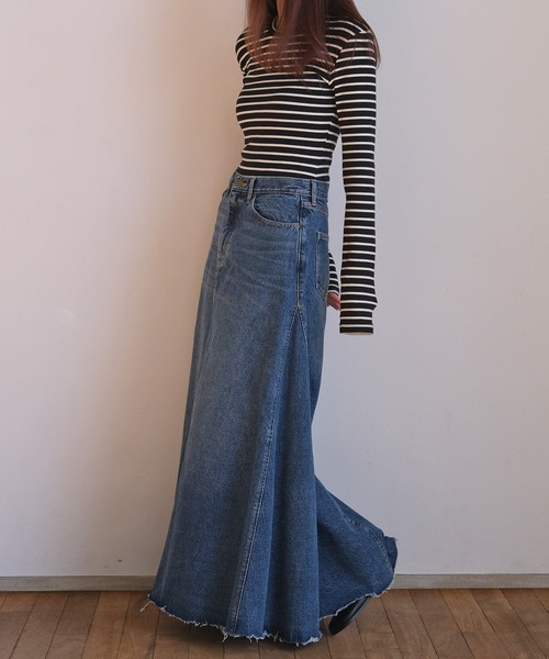 AKTE（アクテ）の「デニムマキシスカート（デニムスカート・レディース・ブルー/ライトブルー・1/2/2T）」の13枚目の写真