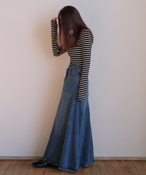AKTE（アクテ）の「デニムマキシスカート（デニムスカート・レディース・ブルー/ライトブルー・1/2/2T）」の15枚目の写真