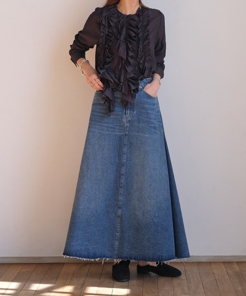 AKTE（アクテ）の「デニムマキシスカート（デニムスカート・レディース・ブルー/ライトブルー・1/2/2T）」の22枚目の写真