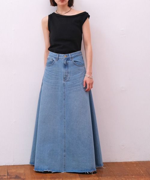 AKTE（アクテ）の「デニムマキシスカート（デニムスカート・レディース・ブルー/ライトブルー・1/2/2T）」の6枚目の写真