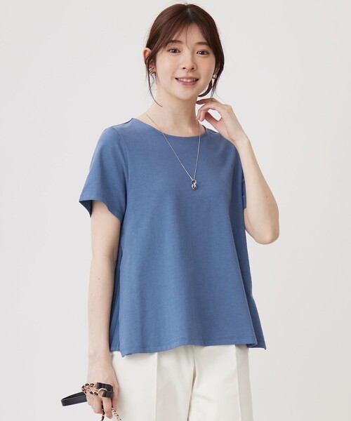 ANY SIS（エニィスィス）の「【UVケア】サイドプリーツ カットソー（Tシャツ/カットソー・レディース・ブラック系/ダルブルー系/ホワイト系・2）」の2枚目の写真
