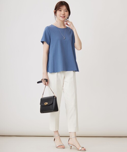 ANY SIS（エニィスィス）の「【UVケア】サイドプリーツ カットソー（Tシャツ/カットソー・レディース・ブラック系/ダルブルー系/ホワイト系・2）」の5枚目の写真