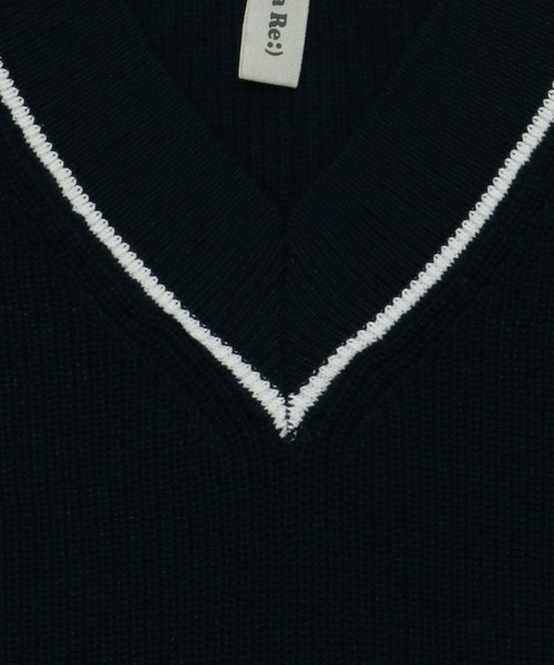 Pitta Re:)（ピッタリ）の「チルデンニットベスト（ベスト・レディース・オフホワイト/ネイビー・M/L）」の11枚目の写真