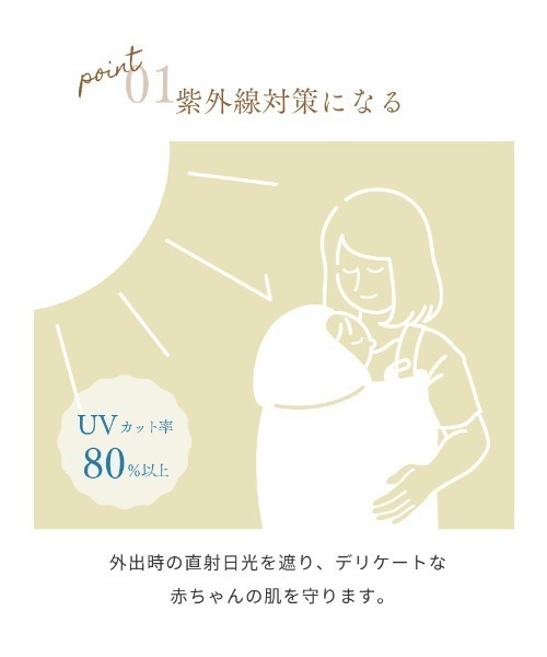 10mois(ディモワ)の「【10mois ディモワ】UVカット ママケープ(抱っこ紐/ベビーカー)(抱っこ紐/ベルトカバー/スリング・レディース・グレー/ブルー・FREE)」の3枚目の写真