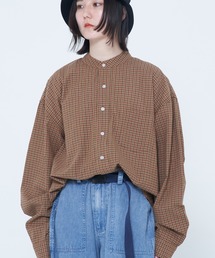 オックス長袖バンドカラーシャツ(M1)