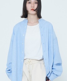 オックス長袖バンドカラーシャツ(M1)